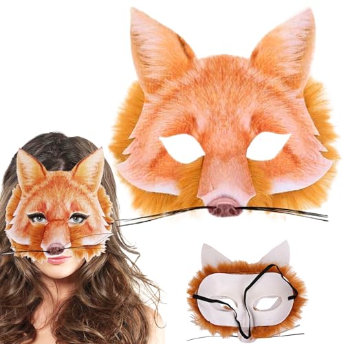 Fox Maske, 6,7x6.7 Therianische Maske mit Elastizitätsband, atmungsaktive Tiermasken für erwachsene Kinder, tragbares Fox -Kostüm für Maskerade Carnival Halloween Themenparty, Kostümzubehör Accessoir Fox Maske, 6,7x6.7 Therianische Maske mit Elastizitätsband, atmungsaktive Tiermasken für erwachsene Kinder, tragbares Fox -Kostüm für Maskerade Carnival Halloween Themenparty, Kostümzubehör Accessoir von Pesoncarl