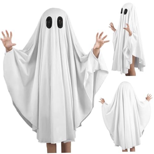 Ghost Poncho Halloween Scary Ghost Cape für Kinder 31, 5 '' Langhautfreundlich & Einfach zu tragenes Abhängungs-Halloween-Kostüm für Kinder im Alter von 3 bis 5 Cosplay Dress-up-Party S, 2025 Ghost Poncho Halloween Scary Ghost Cape für Kinder 31, 5 '' Langhautfreundlich & Einfach zu tragenes Abhängungs-Halloween-Kostüm für Kinder im Alter von 3 bis 5 Cosplay Dress-up-Party S, 2025 von Pesoncarl