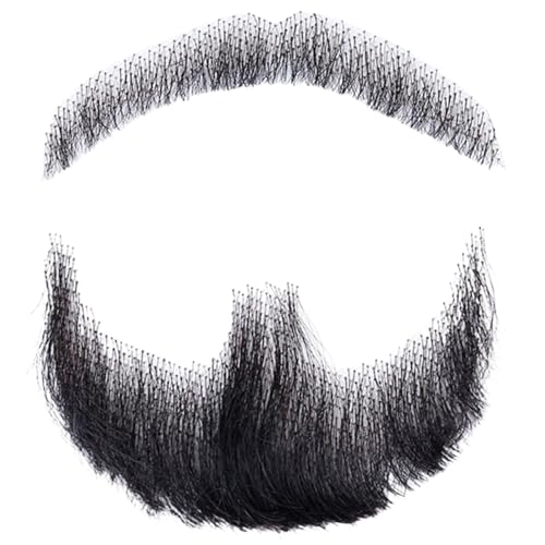 Künstlicher Bart, Echthaar, realistischer Bart, gefälschter Schnurrbart, unsichtbarer gefälschter Gesichtshaar-Kostümbart, Spitzenbart für Männer, Schwarz, Perücken, Haarteile für Erwachsene Künstlicher Bart, Echthaar, realistischer Bart, gefälschter Schnurrbart, unsichtbarer gefälschter Gesichtshaar-Kostümbart, Spitzenbart für Männer, Schwarz, Perücken, Haarteile für Erwachsene von Pesoncarl