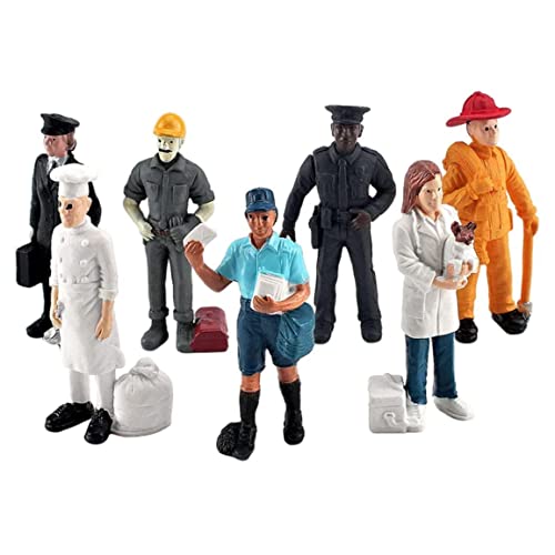Packung von 7 Miniatur -People -Modell -Figuren Baker Veterinär Spielzeug Mini -Landschaft, Modellgebäude Packung von 7 Miniatur -People -Modell -Figuren Baker Veterinär Spielzeug Mini -Landschaft, Modellgebäude von Pesoncarl