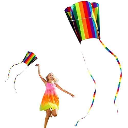 Parafoil Drachen mit langem Schwanz, leicht zu Fliege Regenbogen Erwachsene und Kinder Drachen für Beach Park Camping im Freien Sportarten Parafoil Drachen mit langem Schwanz, leicht zu Fliege Regenbogen Erwachsene und Kinder Drachen für Beach Park Camping im Freien Sportarten von Pesoncarl
