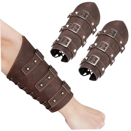 Pesoncarl 1 Paar Arm Guards, Faux PU Leder Bracer One Size Schnalle Armor Verstellbare mittelalterliche Rüstung, Vintage Viking Rüstung für Rollenspiele Cosplay Pesoncarl 1 Paar Arm Guards, Faux PU Leder Bracer One Size Schnalle Armor Verstellbare mittelalterliche Rüstung, Vintage Viking Rüstung für Rollenspiele Cosplay von Pesoncarl
