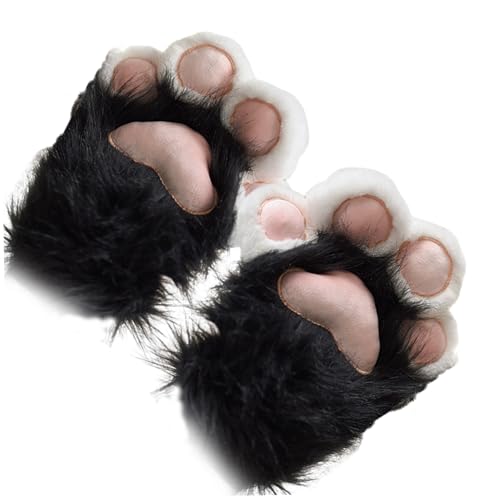 Pesoncarl 1 Paar Katzenklauenhandschuhe 11x9 Plüsch pelzige Full-Finger-Pfotenhandschuhe entzückende Winterwinterkrallen für Partys, Kostümpartys, Weihnachten, Ostern, Halloween Pesoncarl 1 Paar Katzenklauenhandschuhe 11x9 Plüsch pelzige Full-Finger-Pfotenhandschuhe entzückende Winterwinterkrallen für Partys, Kostümpartys, Weihnachten, Ostern, Halloween von Pesoncarl