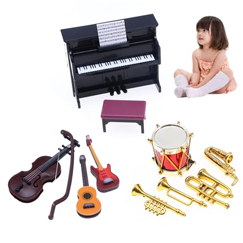 Pesoncarl 1 Set Dollhouse Miniaturen, Plastik -Mini -Instrumente umfassen Mini -Saxophon, winzige Geige, Klavier und mehr für Puppenhauszubehör Pesoncarl 1 Set Dollhouse Miniaturen, Plastik -Mini -Instrumente umfassen Mini -Saxophon, winzige Geige, Klavier und mehr für Puppenhauszubehör von Pesoncarl