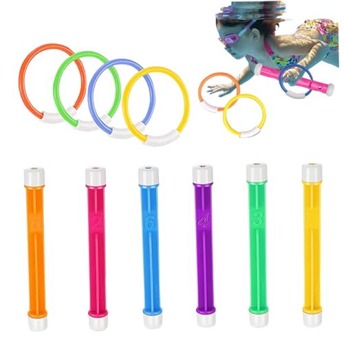 Pesoncarl 10 Stück Tauchpool Spielzeug für Kinder umfasst 6 Stück Tauchstangen und 4 Ringe Sommerunterwasserspielzeug für Schwimmbad Pesoncarl 10 Stück Tauchpool Spielzeug für Kinder umfasst 6 Stück Tauchstangen und 4 Ringe Sommerunterwasserspielzeug für Schwimmbad von Pesoncarl