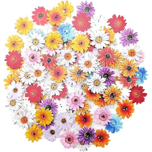 Pesoncarl 100 pcs Blumenknöpfe 1, 4 Zoll 2 Loch Sonnenblumenholzknöpfe für Handwerk, Kleidung, Ersatz Pesoncarl 100 pcs Blumenknöpfe 1, 4 Zoll 2 Loch Sonnenblumenholzknöpfe für Handwerk, Kleidung, Ersatz von Pesoncarl
