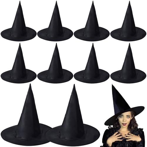 Pesoncarl 10pcs Hexenhut, weicher Komfort -Zaubererhut, Oxford -Stoff Halloween Requisiten für Urlaubskleid Carnivals Cosplay Party, Halloween 2025 Pesoncarl 10pcs Hexenhut, weicher Komfort -Zaubererhut, Oxford -Stoff Halloween Requisiten für Urlaubskleid Carnivals Cosplay Party, Halloween 2025 von Pesoncarl