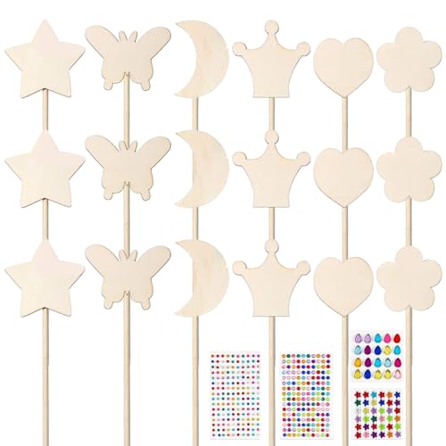 Pesoncarl 18pcs/Set Feenstab, unvollendete hölzerne Prinzessin Zauberstab mit Aufklebern, Märchen -Geburtstagsfeierdekorationen, Partyhandwerk für Mädchen Pesoncarl 18pcs/Set Feenstab, unvollendete hölzerne Prinzessin Zauberstab mit Aufklebern, Märchen -Geburtstagsfeierdekorationen, Partyhandwerk für Mädchen von Pesoncarl