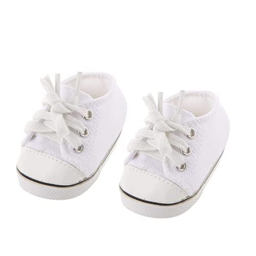 Pesoncarl 1Pair Puppenschuhe weiß lässige Skateboardschuhe Schuhe Schuhe Schuhe für 18 Zoll Puppen Kinder Geschenkspielzeug, Puppenzubehör von Pesoncarl