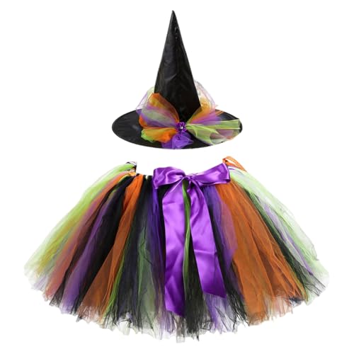 Pesoncarl 2pcs/Set Kleinkind -Hexenkostüm mit Tüllrock und Hut Halloween Witch Kostüm für Mädchen Cosplay Party Dress Up, 13 Zoll Rocklänge Pesoncarl 2pcs/Set Kleinkind -Hexenkostüm mit Tüllrock und Hut Halloween Witch Kostüm für Mädchen Cosplay Party Dress Up, 13 Zoll Rocklänge von Pesoncarl
