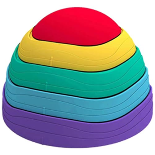Pesoncarl 5pcs/Set Stepping Stones Kinder, farbenfroher Kleinkindbalchen mit rutschfeiner strukturierter Oberfläche, stapelbare sensorische Ausgleichssteine ​​für Innenhilfe im Freien im Freien von Pesoncarl