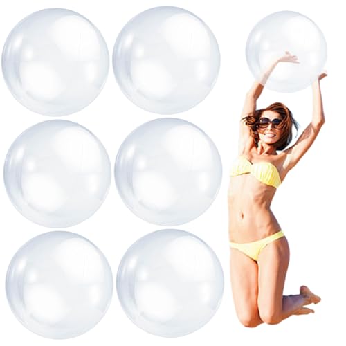 Pesoncarl 6pcs Clear Beach Bälle aufblasbarer Ball 16 '' Giant Beach Ball PVC in die Luftpullover für den Sommerpool -Party, Sportspielzeug im Freien Pesoncarl 6pcs Clear Beach Bälle aufblasbarer Ball 16 '' Giant Beach Ball PVC in die Luftpullover für den Sommerpool -Party, Sportspielzeug im Freien von Pesoncarl