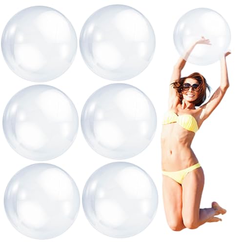 Pesoncarl 6pcs Clear Beach Bälle aufblasbarer Ball 16 '' Giant Beach Ball PVC sprengen transparentes Schwimmbad für Sommerpool -Party -Gefälligkeiten, Spielzeug. Pesoncarl 6pcs Clear Beach Bälle aufblasbarer Ball 16 '' Giant Beach Ball PVC sprengen transparentes Schwimmbad für Sommerpool -Party -Gefälligkeiten, Spielzeug. von Pesoncarl