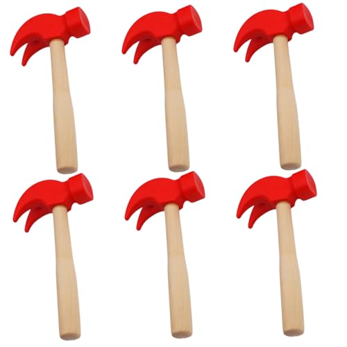 Pesoncarl 6pcs Hammerspielzeug, 6, 5 x 3, 2 Zoll Holz Kleiner Hammer mit roter Schläger, Bildungsmini für Kleinkinder Kindermädchen Jungen, Sport Pesoncarl 6pcs Hammerspielzeug, 6, 5 x 3, 2 Zoll Holz Kleiner Hammer mit roter Schläger, Bildungsmini für Kleinkinder Kindermädchen Jungen, Sport von Pesoncarl
