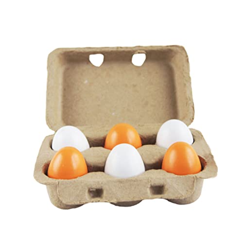 Pesoncarl 6pcs hölzerne Eier kreativ vorgetäuschte Spielspielzeug trennbare Eier erleuchten Spielzeug Kinder Küchenspiellings von Pesoncarl