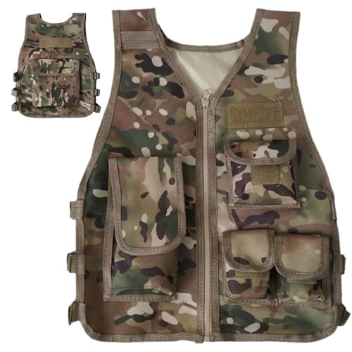 Pesoncarl Armeekostüm für Jungen, 600D Camouflage atmungsaktive Kinderweste mit Paketen und verstellbaren Panels, Jungenweste für Spiele oder Training, kleines Spielzeug, Spielzeug Pesoncarl Armeekostüm für Jungen, 600D Camouflage atmungsaktive Kinderweste mit Paketen und verstellbaren Panels, Jungenweste für Spiele oder Training, kleines Spielzeug, Spielzeug von Pesoncarl