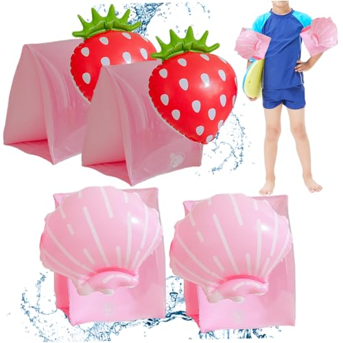 Pesoncarl Aufblasbare Arm Floaties für Kinder 2 Paar niedliche Cartoon Schwimmarmbänder mit Ventil hoher Auftrieb PVC Kids Floh -Schwimmtrainingsausrüstung, Muscheln + Strawberry, Strandspielzeug Pesoncarl Aufblasbare Arm Floaties für Kinder 2 Paar niedliche Cartoon Schwimmarmbänder mit Ventil hoher Auftrieb PVC Kids Floh -Schwimmtrainingsausrüstung, Muscheln + Strawberry, Strandspielzeug von Pesoncarl