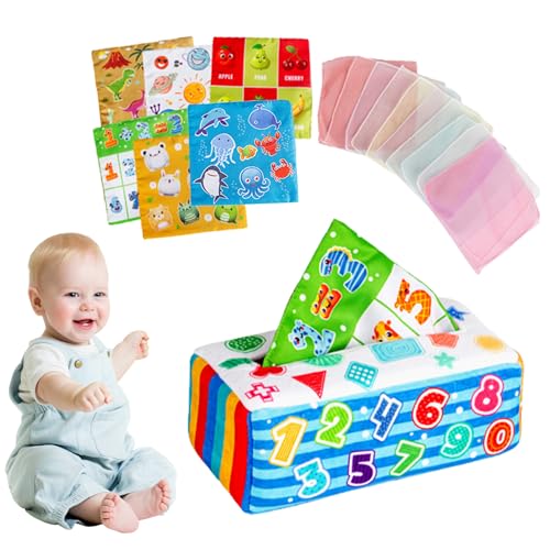 Pesoncarl Babyspielzeug 0-6 Monate Baby Tissue Box Spielzeug für Babys Sinnesspielzeug Weichgefülltes Crinkle Early Learning for Gift, Kleinkind Pesoncarl Babyspielzeug 0-6 Monate Baby Tissue Box Spielzeug für Babys Sinnesspielzeug Weichgefülltes Crinkle Early Learning for Gift, Kleinkind von Pesoncarl
