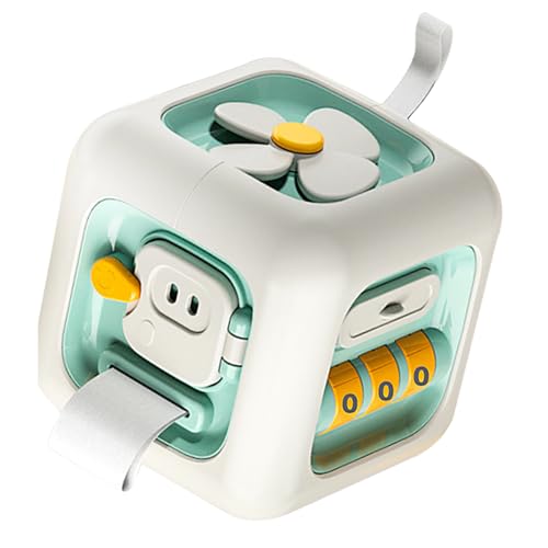 Pesoncarl Beschäftigter Würfel, 6-in-1 Funny Learning Cube, 3, 4x3, 4x3, 5 Zoll Abs Plastik Kleinkind Beschäftigtes Spielzeug, Bildungsbaby für Junge Mädchen Geburtstag Geschenke von Pesoncarl