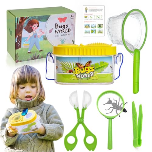 Pesoncarl Butterfly Catcher Kit für Kinder 6pcs/Set Butterfly Catching Kit Critter Keeper House Habitat mit Lupe, Pinzetten, Kather, Netzführer für Science Exploration Style 1, Spielzeug, Spielzeug von Pesoncarl
