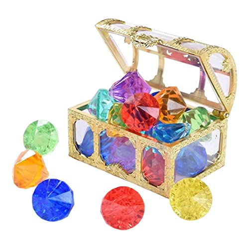 Pesoncarl Diving Edelsteinpool -Spielzeug Schwimmbad Spielzeug sinkend Diamantschatzkasten für Kinder Kleinkinder, Strandspielzeug von Pesoncarl