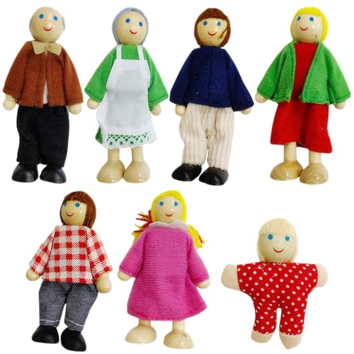 Pesoncarl Dollhouse-Leute komplett Dollhouse Family Set Holzpuppen mit beweglichen Rollenspielen für die Familie mit beweglichen Limo Pesoncarl Dollhouse-Leute komplett Dollhouse Family Set Holzpuppen mit beweglichen Rollenspielen für die Familie mit beweglichen Limo von Pesoncarl