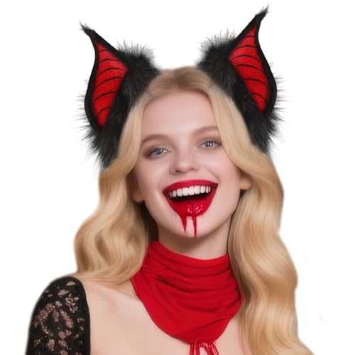 Pesoncarl Fledermaus -Stirnband, flauschige Fax -Fledermaus -Ohren -Stirnband, glatte Kanten Halloween Kostüme für Cosplay -Party -Kostümzubehör, Halloween 2025 von Pesoncarl