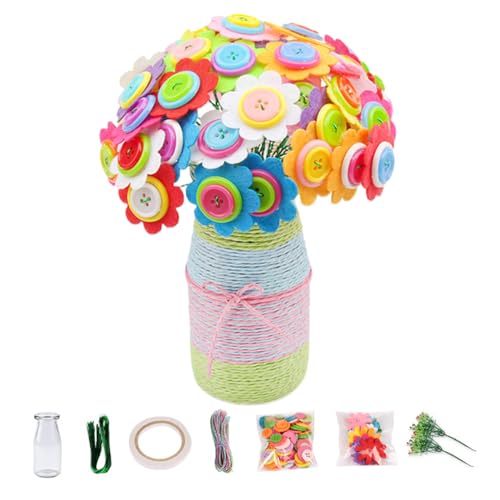 Pesoncarl Flower Craft Kit für Kinder DIY Fun Blumenknöpfe Bouquet mit Knöpfen und Blättern Kreative Vase -Kunst- und Handwerksgeschenke für Wohndekorationen, Sonnenblume, Sonnenblume Pesoncarl Flower Craft Kit für Kinder DIY Fun Blumenknöpfe Bouquet mit Knöpfen und Blättern Kreative Vase -Kunst- und Handwerksgeschenke für Wohndekorationen, Sonnenblume, Sonnenblume von Pesoncarl