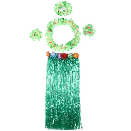 Pesoncarl Grasrock mit Blumenketten -Stirnbandarmbändern, grüner Plastik -Hula -Rock mit elastischer Taille, hawaiianisches tropisches Kostüm für Party Geburtstagsfeier Pesoncarl Grasrock mit Blumenketten -Stirnbandarmbändern, grüner Plastik -Hula -Rock mit elastischer Taille, hawaiianisches tropisches Kostüm für Party Geburtstagsfeier von Pesoncarl