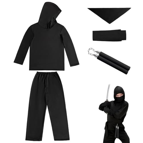 Pesoncarl Halloween-Kostüme für Kinder, kreative Ninjas Halloween-Kostüme, Ninjas-Outfit Set für Themenpartyanzüge, Rollenspiele, Trick oder Treat, M, Kostüm Pesoncarl Halloween-Kostüme für Kinder, kreative Ninjas Halloween-Kostüme, Ninjas-Outfit Set für Themenpartyanzüge, Rollenspiele, Trick oder Treat, M, Kostüm von Pesoncarl