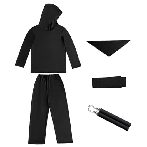 Pesoncarl Halloween-Kostüme für Kinder, kreative Ninjas Halloween-Kostüme, Ninjas-Outfit für Themenpartyanzüge, Rollenspiele, Trick oder Treat, s von Pesoncarl