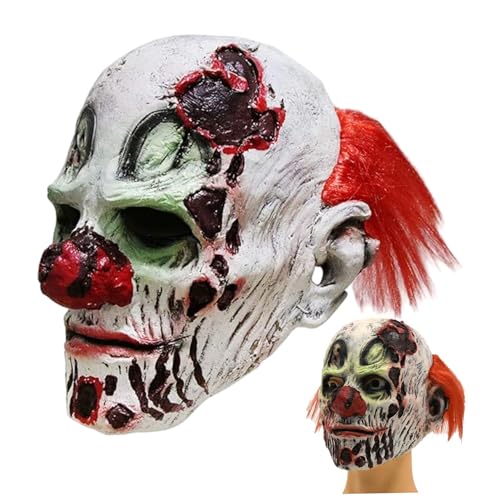 Pesoncarl Halloween -Maske, Horror Gesicht beängstigender böser Clownmaske Volles Gesicht für Erwachsene, Halloween, Trick oder Treat, Karneval, Kostümparty, Masken für Erwachsene von Pesoncarl