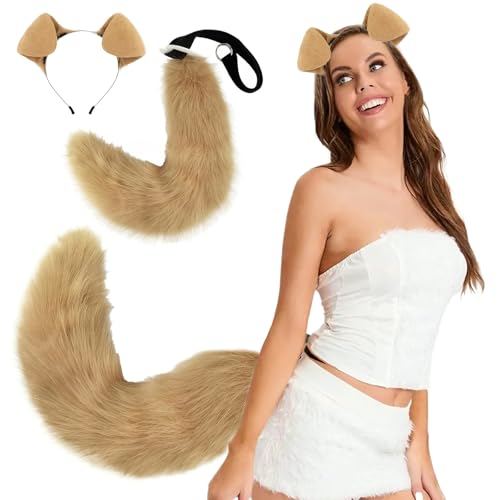 Pesoncarl Hundeohren und Schwanzset Flexible Welpenohren Hairban weiche Biegung pelziger Schwanz mit verstellbarem Riemen für Halloween, Anime -Party, Cosplay, Dress -up -Kostüm, Spielzeug Pesoncarl Hundeohren und Schwanzset Flexible Welpenohren Hairban weiche Biegung pelziger Schwanz mit verstellbarem Riemen für Halloween, Anime -Party, Cosplay, Dress -up -Kostüm, Spielzeug von Pesoncarl
