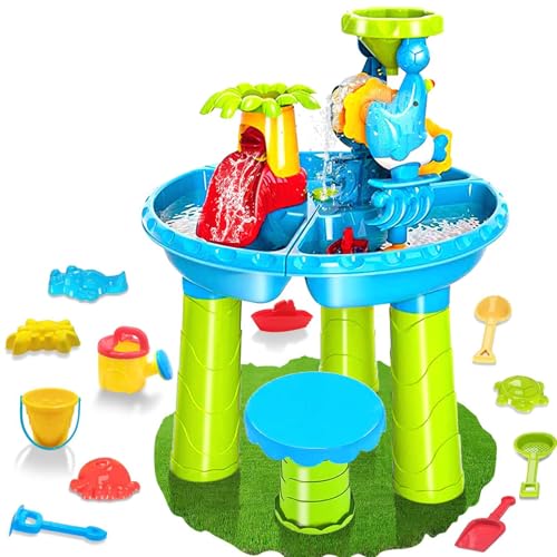 Pesoncarl Kids Water Table, 3 in 1 Wasser- und Sandspieltisch mit Tieren Formen, Schaufeln, Kelle, Handscharke, Eimer, Bank und mehr für Sommer -Beach -Pool -Hinterhof -Spielzeuge Pesoncarl Kids Water Table, 3 in 1 Wasser- und Sandspieltisch mit Tieren Formen, Schaufeln, Kelle, Handscharke, Eimer, Bank und mehr für Sommer -Beach -Pool -Hinterhof -Spielzeuge von Pesoncarl