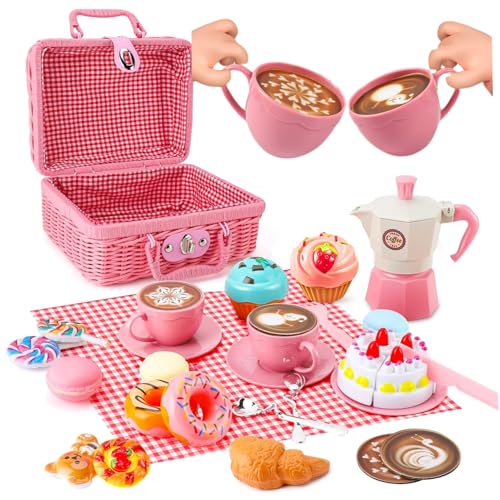 Pesoncarl Kinder Picknick -Sets für 3+ Mädchen und Jungen Simulation niedliche Kinder Tee -Set Interaktive fantasievolle Entwicklungstabs -Tee -Party Set für Rollenspiele, so tun Spiele, Spielzeug Pesoncarl Kinder Picknick -Sets für 3+ Mädchen und Jungen Simulation niedliche Kinder Tee -Set Interaktive fantasievolle Entwicklungstabs -Tee -Party Set für Rollenspiele, so tun Spiele, Spielzeug von Pesoncarl