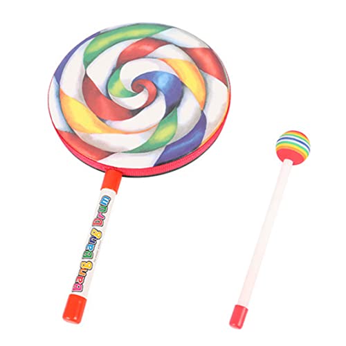 Pesoncarl Lollipop -Drum mit Mallet Regenbogenhandspielzeugspielzeug -Percussion -Instrument für Kinder 20 cm, Musikspielzeuginstrumente Pesoncarl Lollipop -Drum mit Mallet Regenbogenhandspielzeugspielzeug -Percussion -Instrument für Kinder 20 cm, Musikspielzeuginstrumente von Pesoncarl