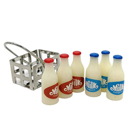 Pesoncarl Miniaturmilchflasche mit Korb Mini House Food Accessoires für Dollhouse -Szenendekor, Puppenzubehör Pesoncarl Miniaturmilchflasche mit Korb Mini House Food Accessoires für Dollhouse -Szenendekor, Puppenzubehör von Pesoncarl