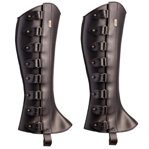 Pesoncarl Mittelalterliche Beinpanzerung 1 Paar Renaissance mittelalterlicher Stiefelabdeckungen PU Leder Bein Gamers mit Fixierer einstellbares Kostüm für Party Cosplay Halloween, Schwarz, Spielzeug Pesoncarl Mittelalterliche Beinpanzerung 1 Paar Renaissance mittelalterlicher Stiefelabdeckungen PU Leder Bein Gamers mit Fixierer einstellbares Kostüm für Party Cosplay Halloween, Schwarz, Spielzeug von Pesoncarl