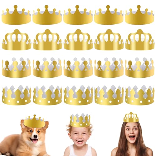 Pesoncarl Papierkronen, 20pcs 4 Stile Gold Kronenhutkappe für Geburtstagsfeier Babyparty Foto Requisiten Pesoncarl Papierkronen, 20pcs 4 Stile Gold Kronenhutkappe für Geburtstagsfeier Babyparty Foto Requisiten von Pesoncarl
