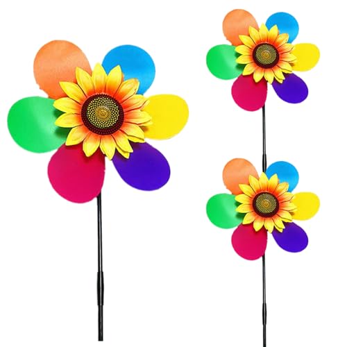 Pesoncarl Pinwheel für Kinder, 3 PCS Buntes Sonnenblumen -Pinrad, 12 Zoll Durchmesser..Plastikwindspinner, abnehmbare Pinwheel für Garten und Garten, Kinderspielzeug, Spielzeug Pesoncarl Pinwheel für Kinder, 3 PCS Buntes Sonnenblumen -Pinrad, 12 Zoll Durchmesser..Plastikwindspinner, abnehmbare Pinwheel für Garten und Garten, Kinderspielzeug, Spielzeug von Pesoncarl