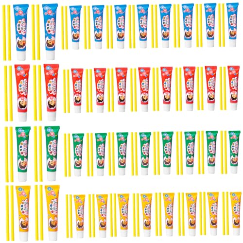 Pesoncarl Plastikblasen mit Stroh 40 Sets Easy & Fun Blow Plastikblasen für Kinder tragbare Blasenspielzeug für Schule, Party, Innenräume, Außengeschenke, Geschenke für Kinder, zufällige Farbe von Pesoncarl