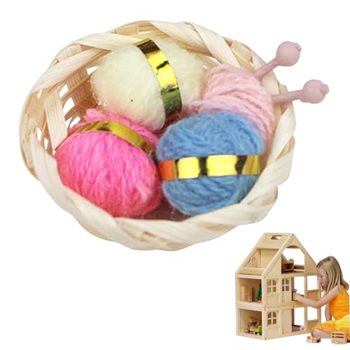 Pesoncarl Puppenhausnadelkorb 1:12 Miniatur -Strickkorb mit Wollgarnkugel Mini -Strickgarnnadeln in Puppenhauszubehör 1,18x 0,79 Zoll, Puppenzubehör Pesoncarl Puppenhausnadelkorb 1:12 Miniatur -Strickkorb mit Wollgarnkugel Mini -Strickgarnnadeln in Puppenhauszubehör 1,18x 0,79 Zoll, Puppenzubehör von Pesoncarl