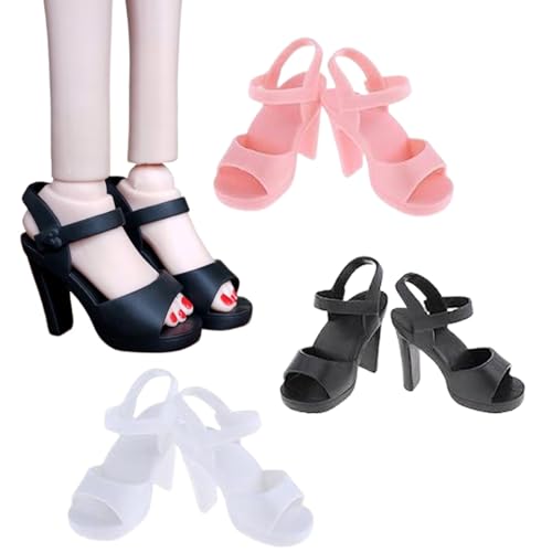 Pesoncarl Puppenschuhe, 3 Paare Plastik Miniatur High Heel Schuhe, Ersatz DIY Dress Up Mini Fit 1/4 Doll, Spielzeug Pesoncarl Puppenschuhe, 3 Paare Plastik Miniatur High Heel Schuhe, Ersatz DIY Dress Up Mini Fit 1/4 Doll, Spielzeug von Pesoncarl