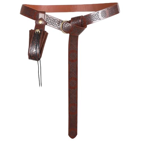 Pesoncarl Renaissance -Gürtel -Beutel PU Leder -Wikingergürtel mit Tasche Verstellbare mittelalterliche Accessoires für Männer Frauen Halloween Cosplay, Kostüm Kleid von Pesoncarl