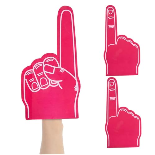 Pesoncarl Riesiger Schaumfinger 18 Zoll Schaumhand -Cheerleaderfinger für Sport Guy School Sport Games Party Supplies 3pcs Rot, Puppenkinos von Pesoncarl