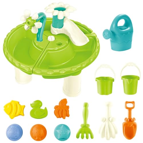 Pesoncarl Sand- und Wassertisch, 13pcs/Set 3 in 1 Kleinkind Kids Water Tisch, sicherer Plastik im Freien, Sandkasten für den Sommer im Sommer Hinterhof, Runde, Sandtische, Sandtische von Pesoncarl