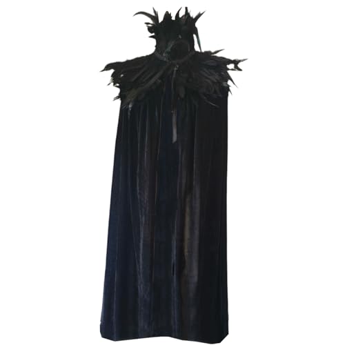 Pesoncarl Schwarzer Umhang Mysteriöser in voller Länge 70, 9 in Halloween Hexen Umhang Velvet-ähnlich mit Nacken Verzierung für Männer, Frauen Unisex Schreckliche Hexe Cape Halloween Kostüme, 2025 Pesoncarl Schwarzer Umhang Mysteriöser in voller Länge 70, 9 in Halloween Hexen Umhang Velvet-ähnlich mit Nacken Verzierung für Männer, Frauen Unisex Schreckliche Hexe Cape Halloween Kostüme, 2025 von Pesoncarl