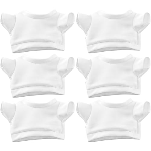 Pesoncarl Teddybärenkleidung, 6 Stück süßes Teddybärenhemd, einfache Leere Kleidung, passend 12 Zoll gefülltes, plüschiges gefülltes Tier für DIY einzigartige Spielzeug von Pesoncarl