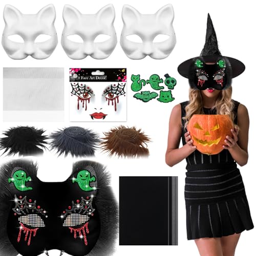 Pesoncarl Therian Mask Kit, Vampire -Katzenmasken -Kit mit Kunstpelz, Augennetzblatt, Filzstoff und Aufkleber für Halloween Masquerade Cosplay Party Pesoncarl Therian Mask Kit, Vampire -Katzenmasken -Kit mit Kunstpelz, Augennetzblatt, Filzstoff und Aufkleber für Halloween Masquerade Cosplay Party von Pesoncarl