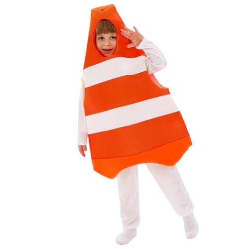 Pesoncarl Verkehrskegelkostüm Lustige Orange Halloween Kostüme für Kinder Cosplay-Party für Kinder mit einer Höhe von 49, 2-57.1 geeignet von Pesoncarl